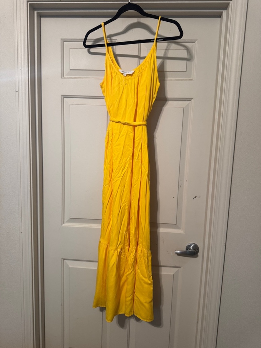 APRICOT Bright Yellow Spaghetti-Strap Maxi Dress